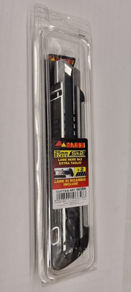 coltello lama nera 25 mm