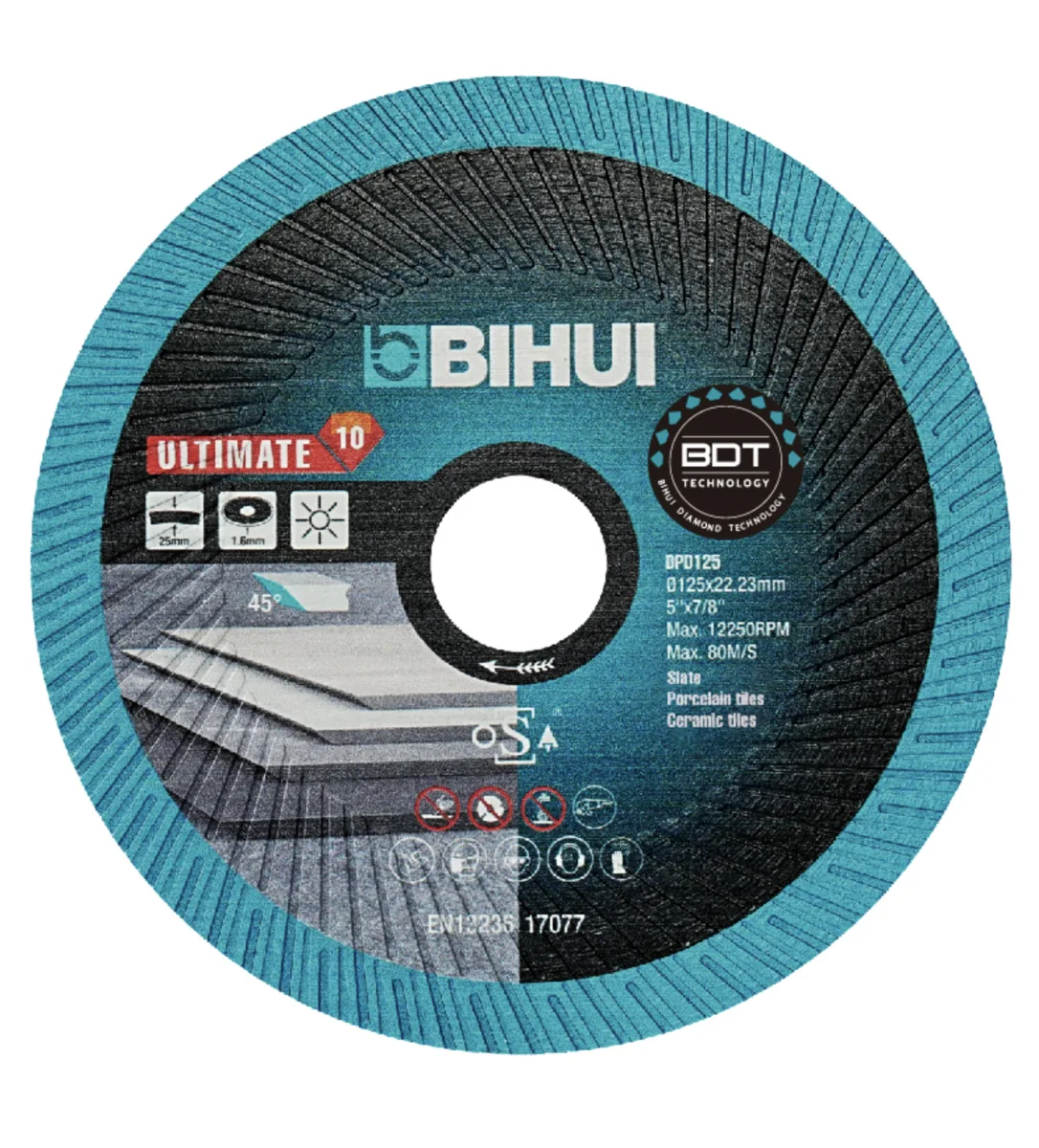 BIHUI DPD115 – Disco diamantato da taglio 115 mm per smerigliatrice